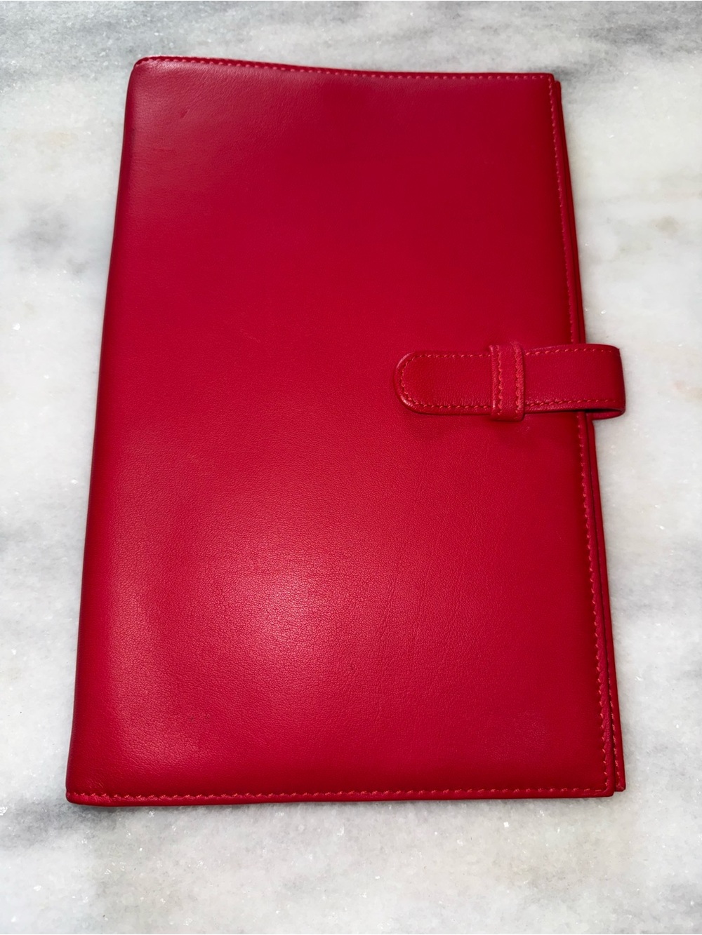 Levenger Fine Leather Folio-Red Leather-Card Pockets-RED